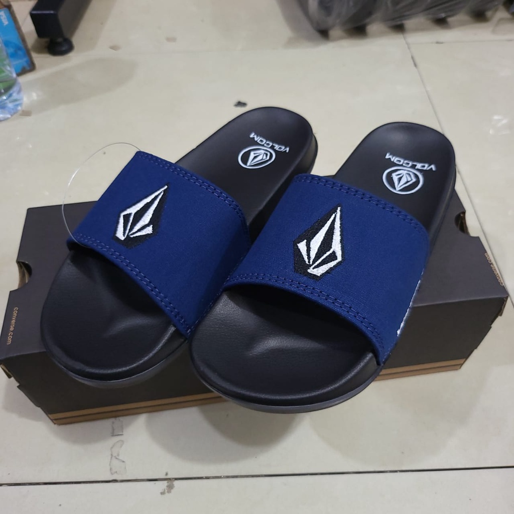 sandal slip on pria sendal slide VOLCOM extralight phylon GRADE A hitam orange sandal distro