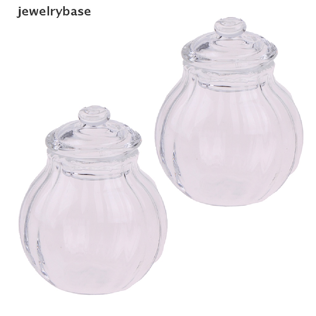 Base Mainan Miniatur Toples Permen Bulat Bahan Kaca Untuk Aksesoris Rumah Boneka 1: 12