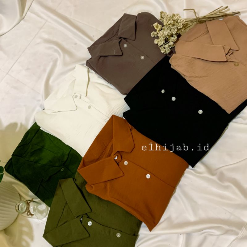 Kemeja Crop Crinkle Premium