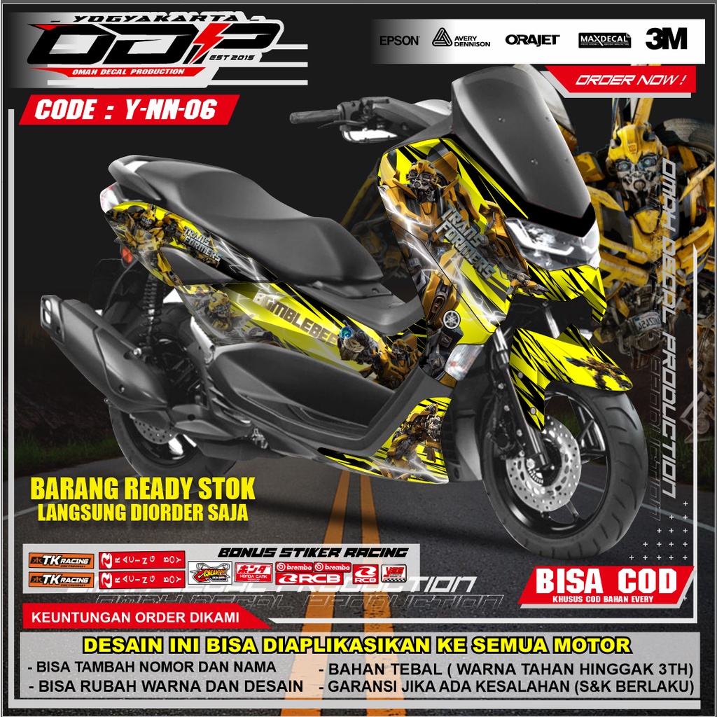 DECAL NMAX FULL BODY VARIASI AKSESORIS STIKER DEKAL STRIPING YAMAHA NEW NMAX 2020  STICKER MOTOR MOT