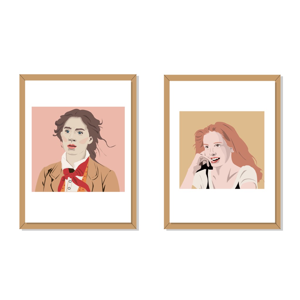 

PRINTABLE (SOFTFILE) Ilustrasi aesthetic Jo March/ Celine Before Sunset siap print ukuran 8R