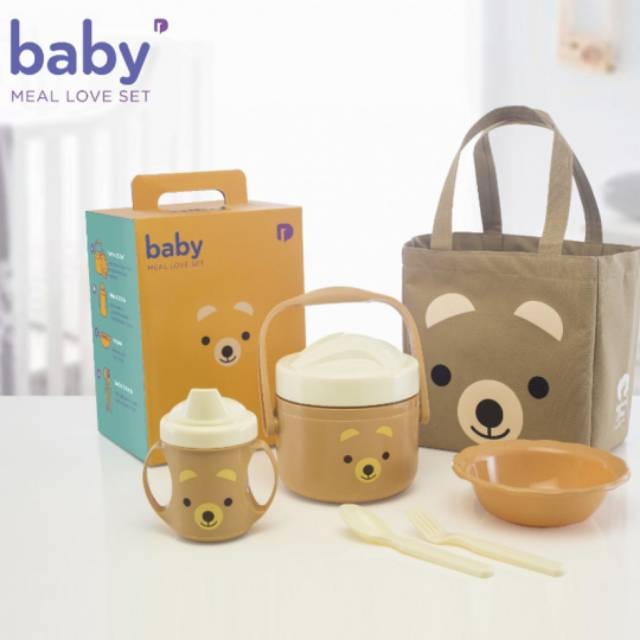 Baby lunch set Tempat makan bayi Baby Value Pack Set Bear
