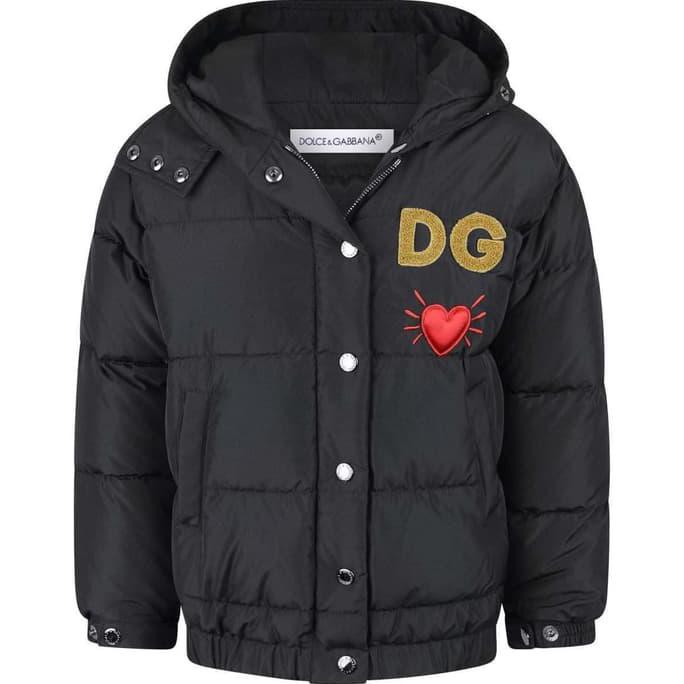 Jaket Anak Perempuan - D&G GIRLS Black Down Puffer Jacket