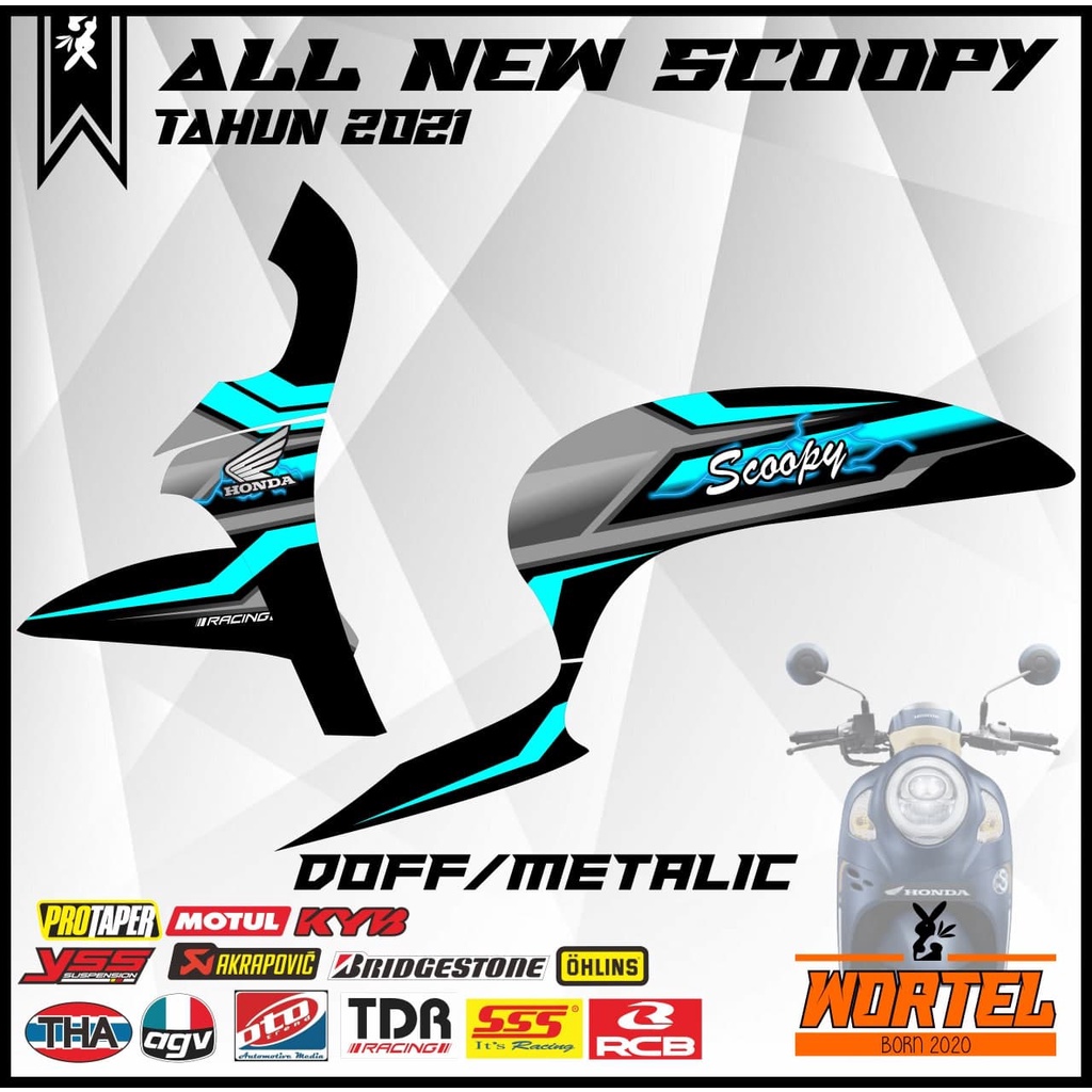 Striping Scoopy 2021-Sticker Lis Decal Motor All New Scoopy Racing Simpel Elegan (Tahun 2021).