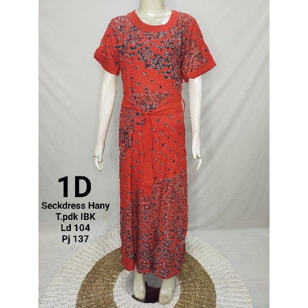 SECKDRESS TANGAN PENDEK//SECKDRESS HANY BY LUZA//BAHAN SANTUNG BATIK