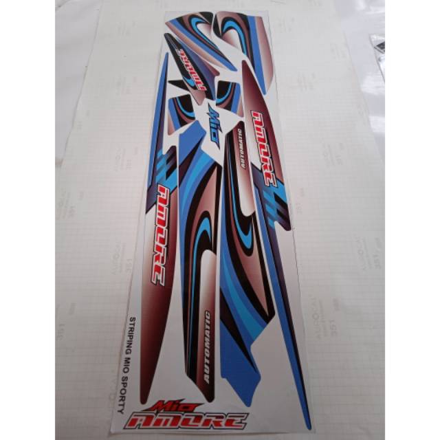 Striping Yamaha Mio sporty amore biru STRIPING VARIASI