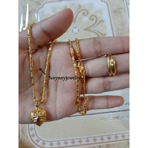 Set kalung bambu kacang 3in1 uk 45cm