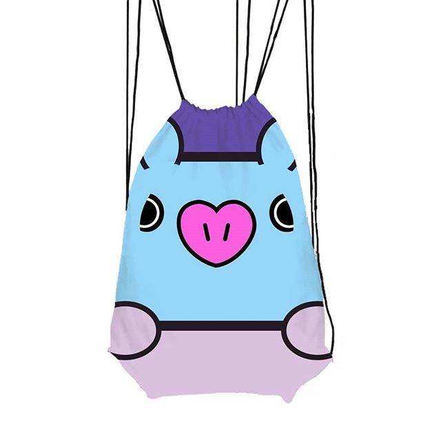 TAS SERUT STRING BAG KARAKTER BTS MANG COOKY SHOOKY RJ CHIMMY