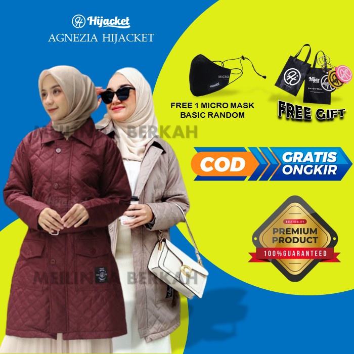 HIJACKET AGNEZIA - HIJAKET ORIGINAL JAKET MUSIM DINGIN TANPA HOODIE /JAKET HIJABERS HOODIE WANITA / 