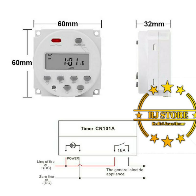 TIMER DIGITAL CN101 A AC 220V 16A Timer Digital Elektronik QZCB