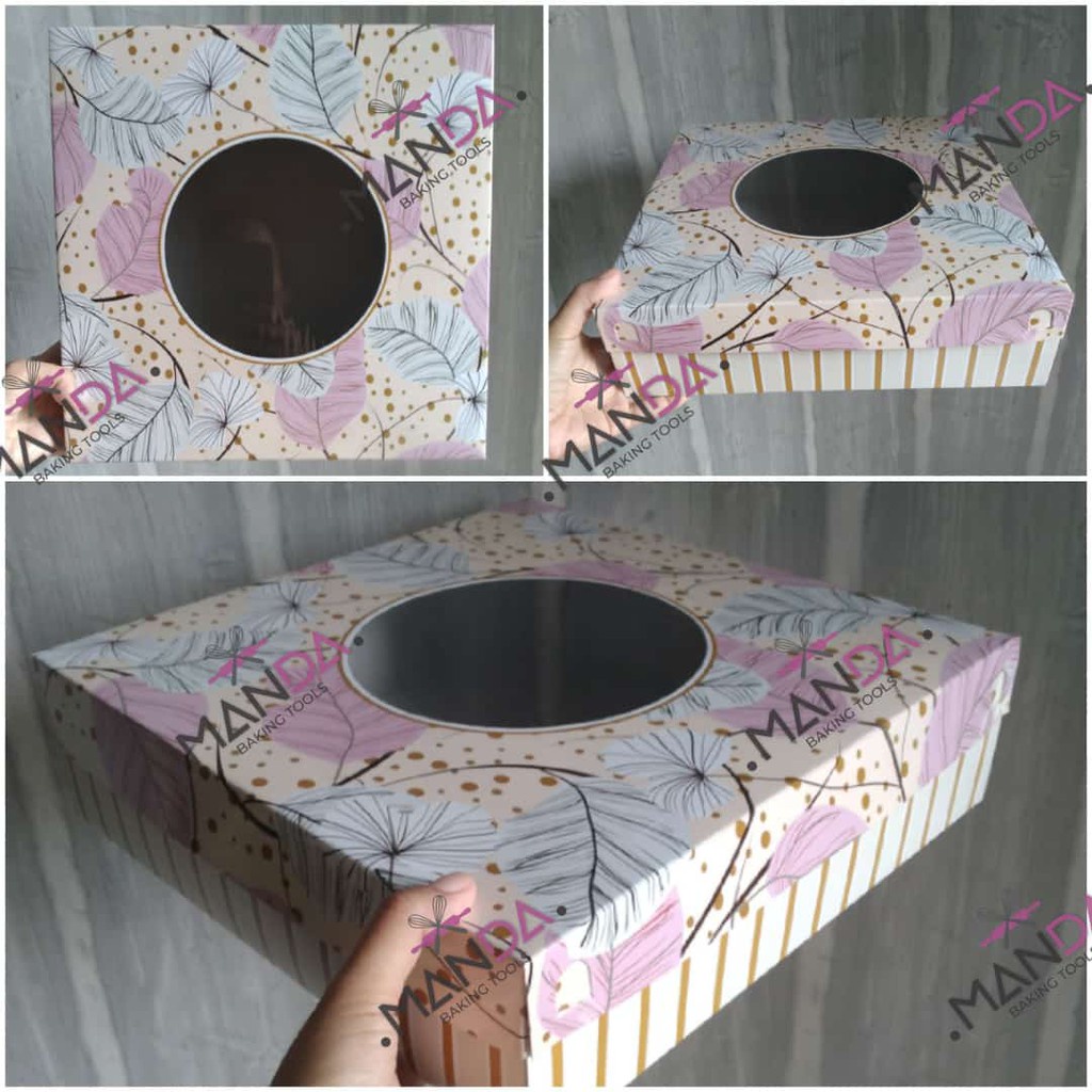 

Kardus dus kotak hantaran kue tart brownies puding bunga ungu tinggi 8 cm