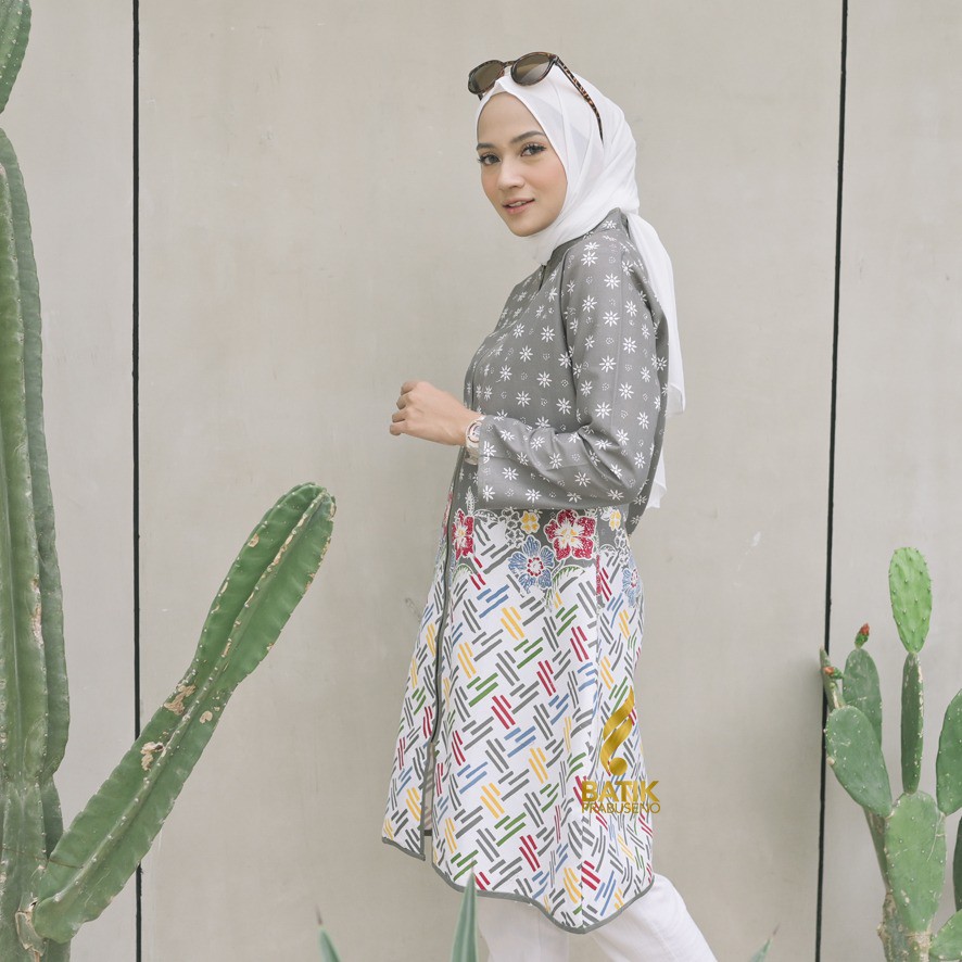 Batik Prabuseno - Sinta Tunik Batik Wanita Lengan Panjang-3