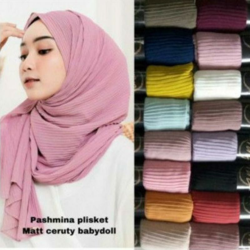 pashmina pliskit hijab plisket full pliskit