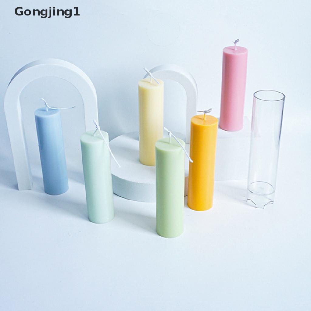 Gongjing1 Cetakan Lilin Bentuk Silinder Bahan Plastik Tahan Lama Handmade DIY