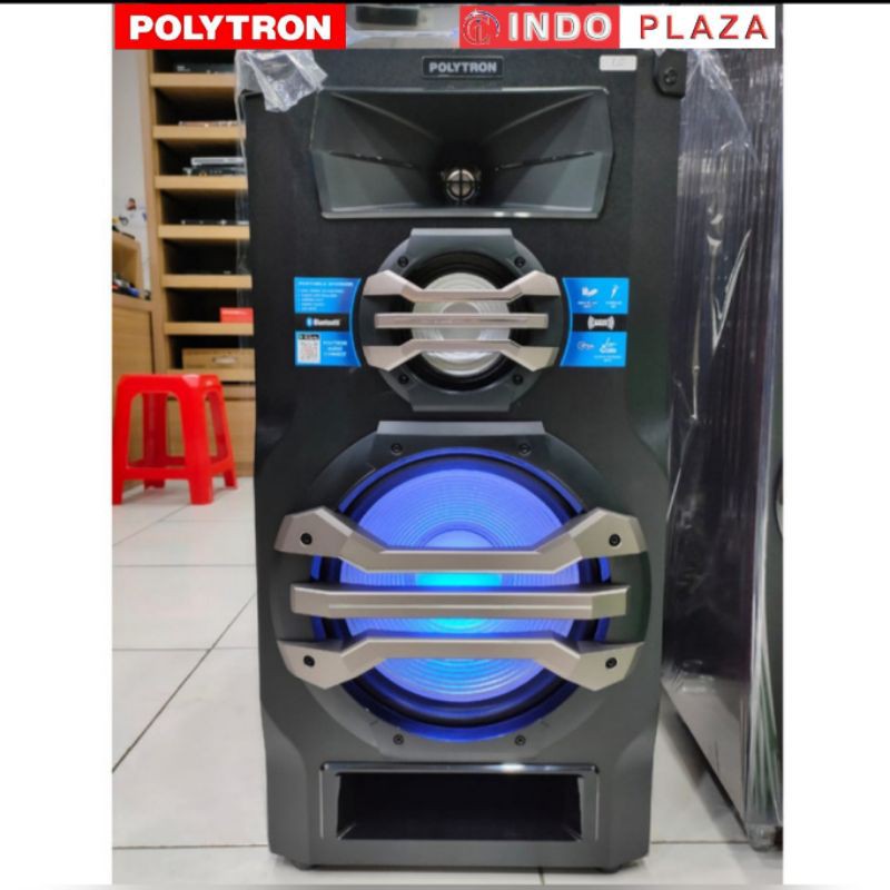 SPEAKER AKTIF BLUETOOTH PORTABLE dengan TROLI POLYTRON PTS12KF15 (KHUSUS MEDAN)