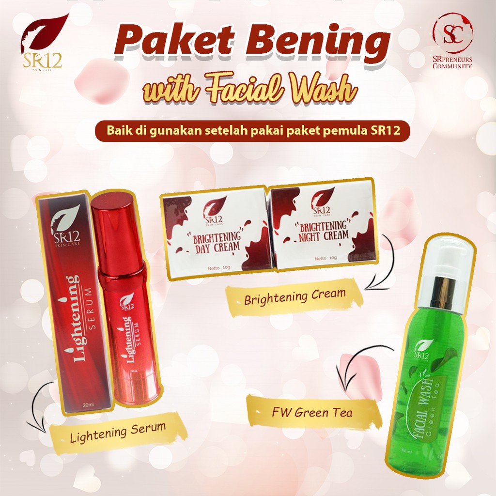 PAKET HEMAT BRIGHTENING SR12 BPOM / PEMUTIH WAJAH AMAN &amp; ALAMI / TUMPAS NODA HITAM / PENCERAH WAJAH