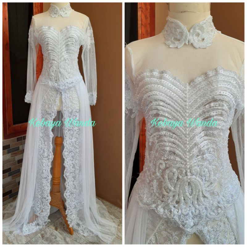 (READY) Kebaya Akad Full Payet / Kebaya Akad Pengantin / Kebaya Wedding / Gaun Pengantin Akad