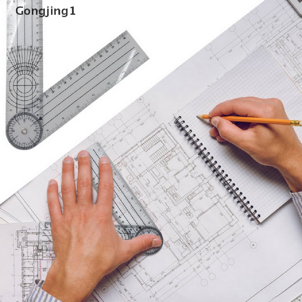 Gongjing 1pc Penggaris Goniometer Medis Rotasi 360 Derajat