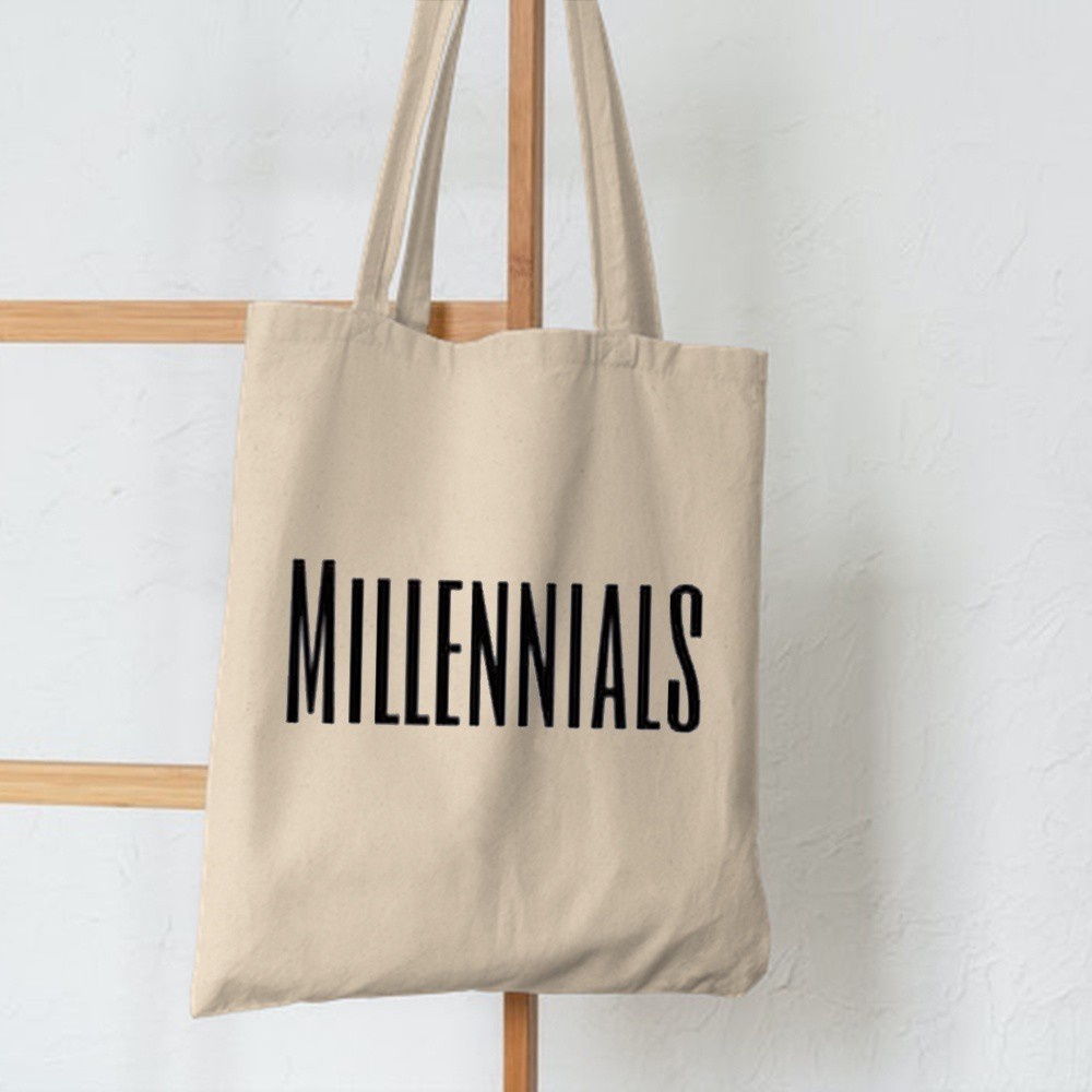 FLASH SALE 7.7 - TOTEBAG KANVAS RESLETING | TOTEBAG MILLENIALS TERBARU! |  TOTEBAG HITAM | TOTEBAG CREAM | TOTEBAG REMAJA | TOTEBAG SEKOLAH