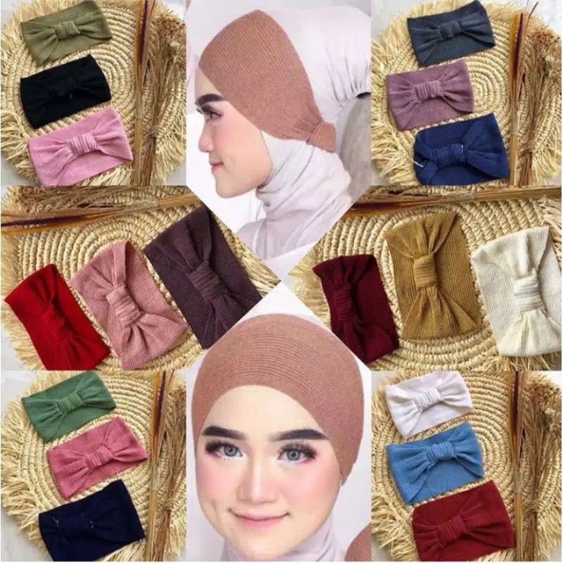 [Fashion Muslim] INNER BANDANA rajut pita Ciput hijab terlaris