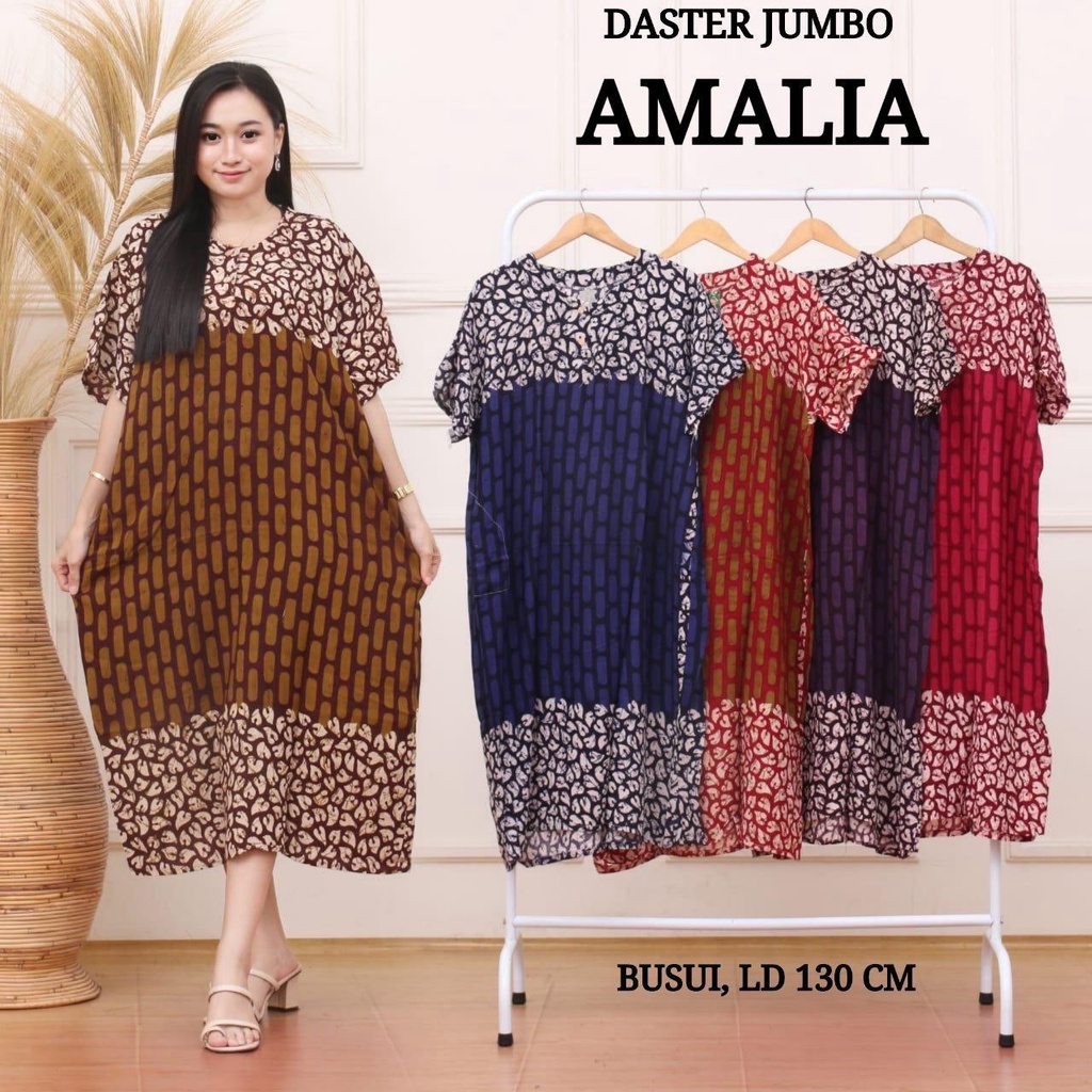 BATIK WANITA DASTER RAYON JUMBO MURAH BIG SIZE XXL ( SAHITA AMALIA DINDRA BAYAM SYIFA MARSHA NIKOLA GISEL BASE ) KEKINIAN BUSUI BUMIL KANCING DEPAN LENGAN PENDEK MURAH ADEM-DJ AMALIA BASE