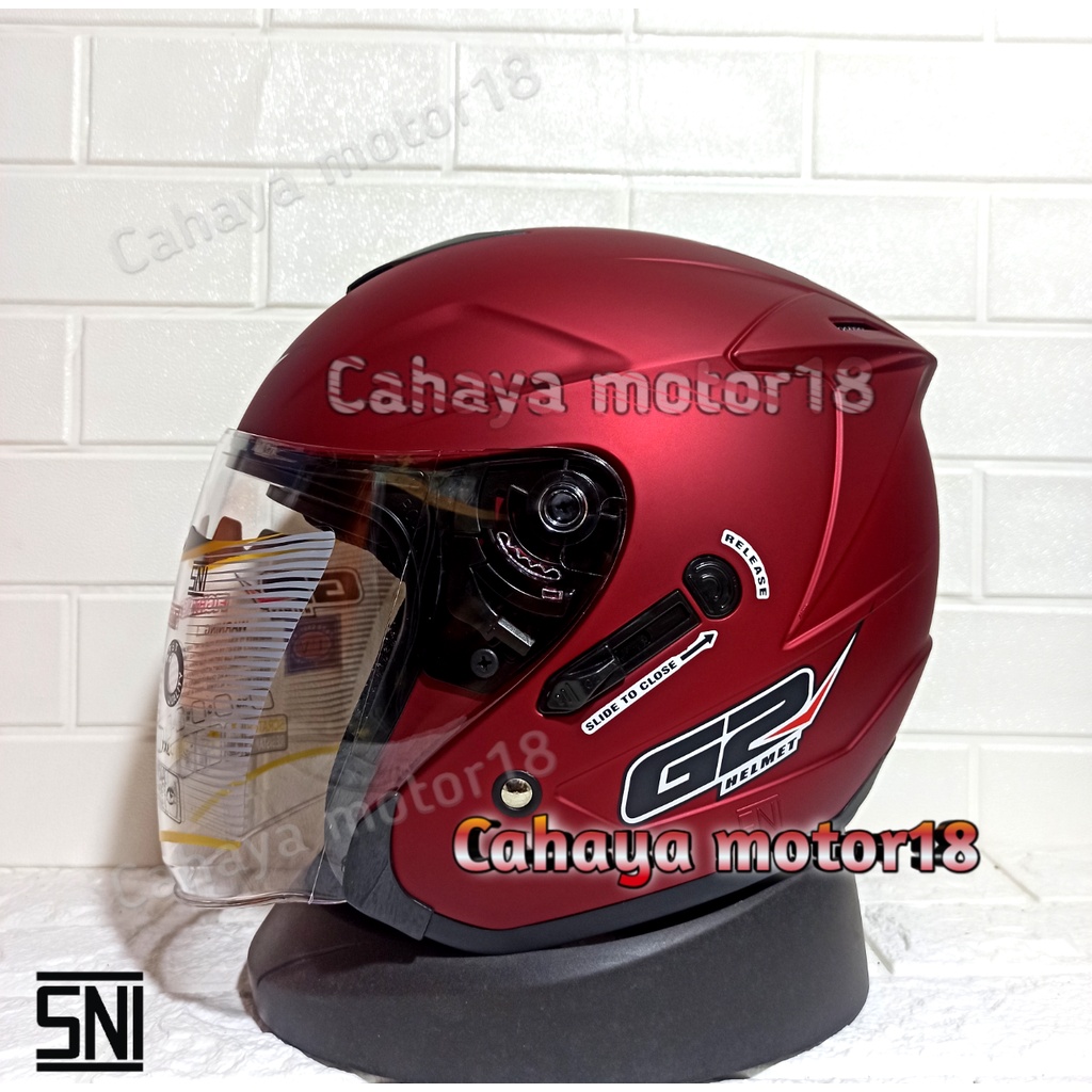 HELM G2 OPTIMAX MERAH MAROON | DOUBLE VISOR MODEL INK DYNAMIC