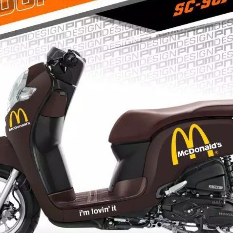promo stiker sticker motor Scoopy MC Donald's keren simple termurah