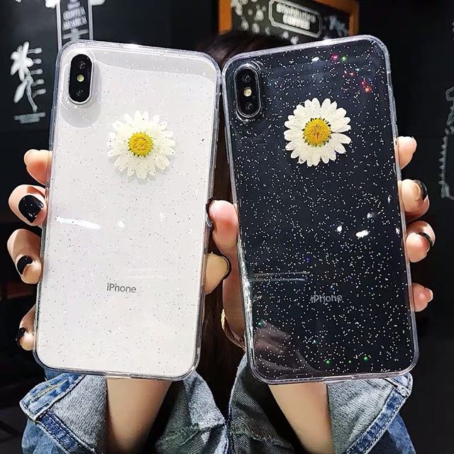 Daisy Glitter Case iPhone Oppo Vivo Xiaomi Samsung Huawei P40 P20 pro A53 V19 Y19 F9 V5 F1s V7 F3 F7