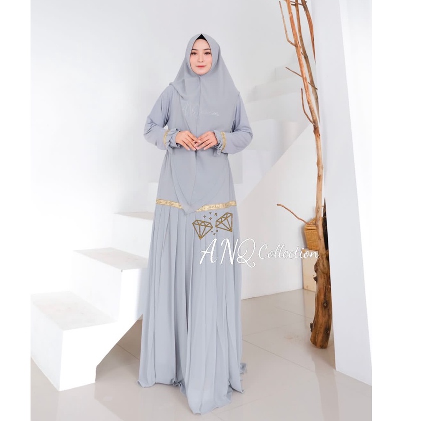 GAMIS NATASYA MADINA JASMIN ANQ COLLECTION ITYCREPE JERSEY MIX CERUTY PREMIUM DRESS PESTA SIZE JUMBO