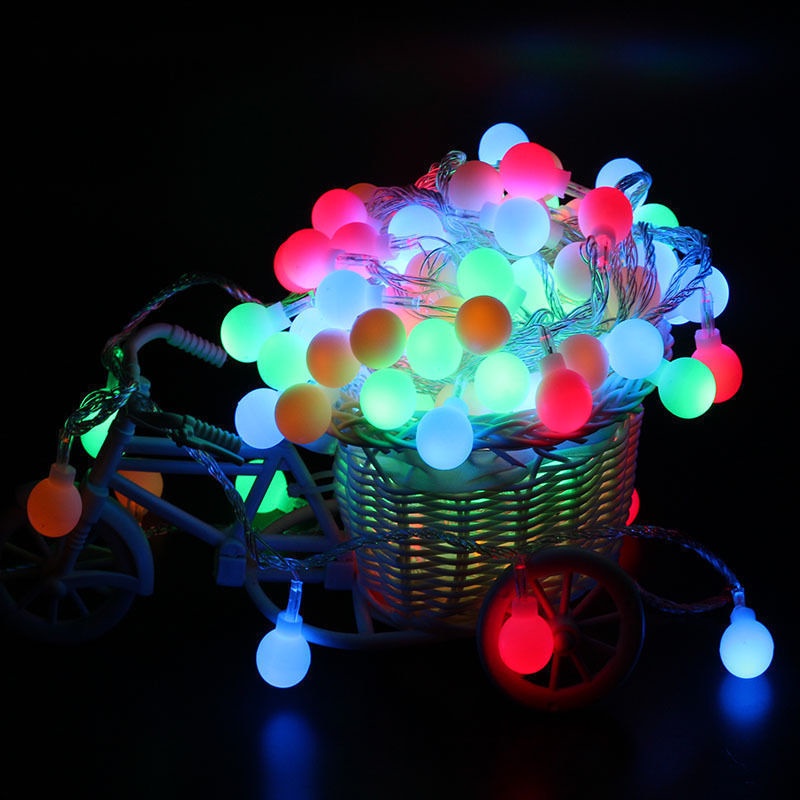 Lampu Bohlam bola anggur Led 80LED 220V 10M Multi Warna indoor only Lampu Tumblr Bola Anggur Lampu Pohon natal Tumbler Model bulat led Lampu Hias Fairy String Light Model Ball YJT80L Warna Multi Warna String Lights Fairy Christmas Lights Holiday