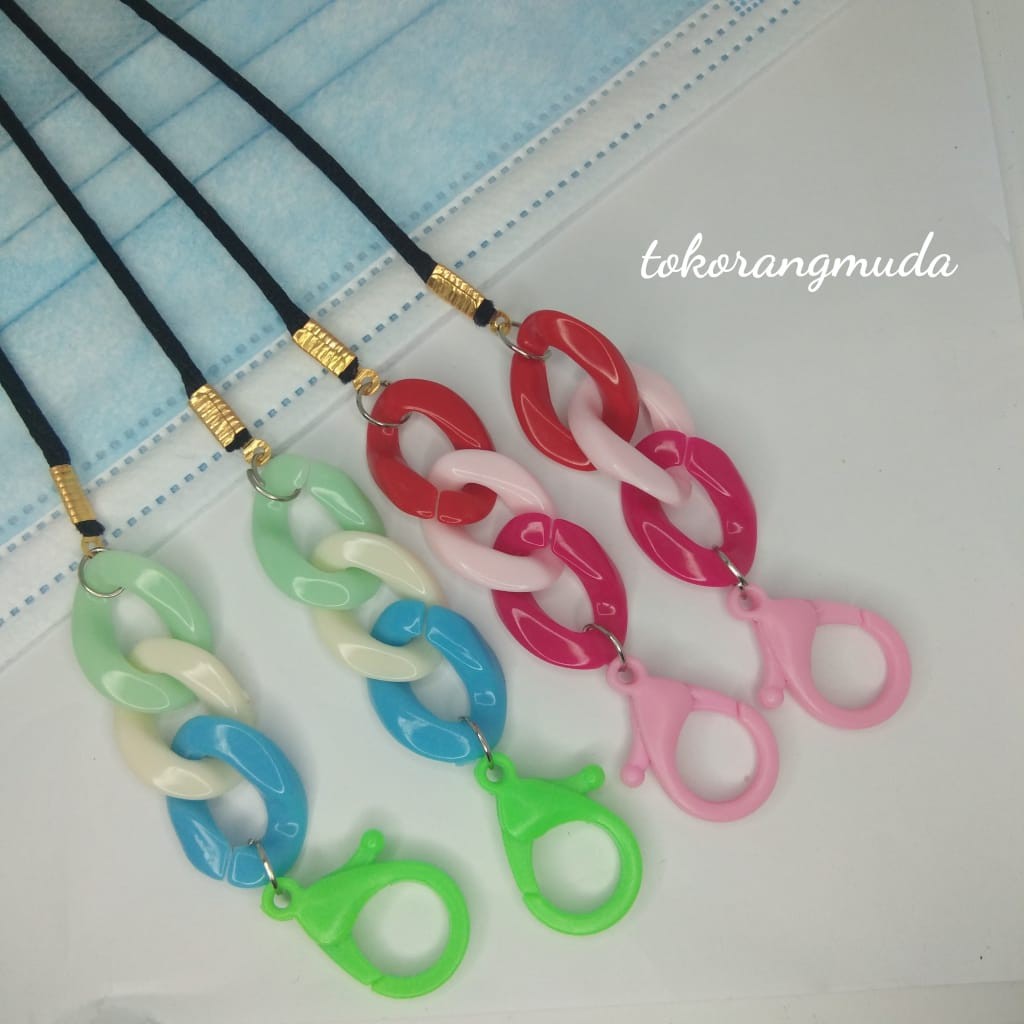 Kalung Masker Tali Gantungan Masker Strap Mask Tali Rantai Warna Strap Masker Aksesoris Kekinian