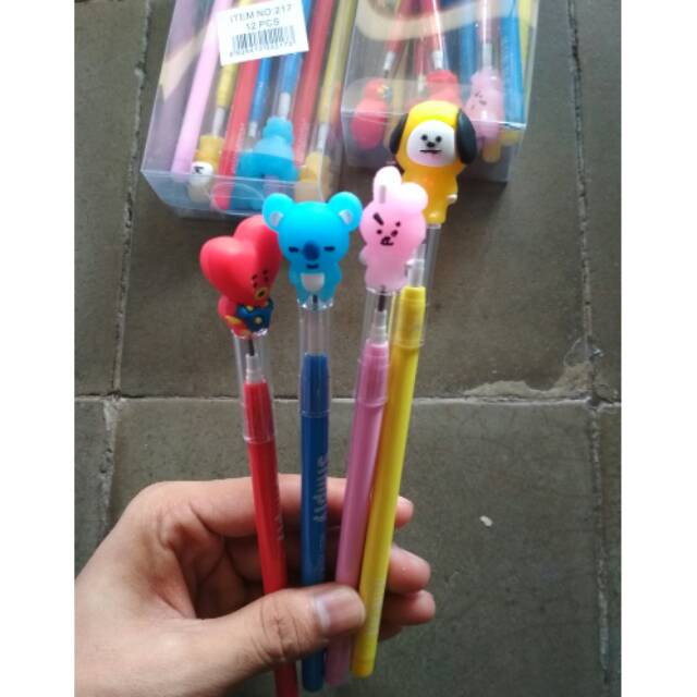 Pensil BTS Bensia sambung susun bt21 lucu  isi 12 pcs