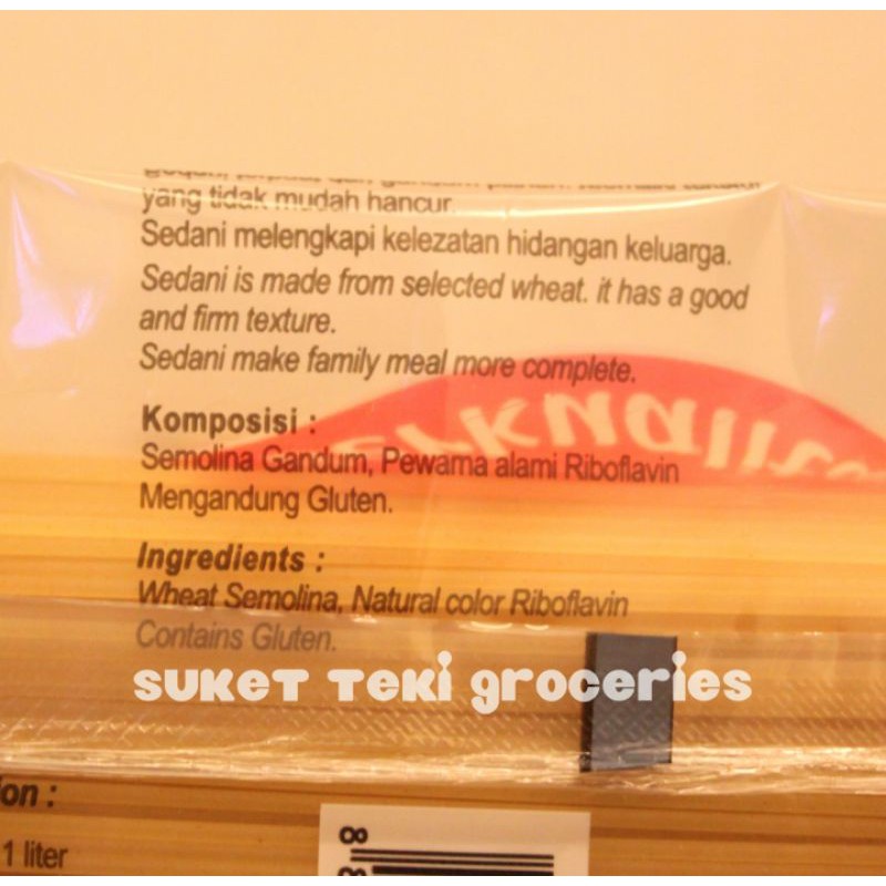 Spagetti / Mie Spaghetti Sedani 1kg by Indofood Bogasari READY Grosir