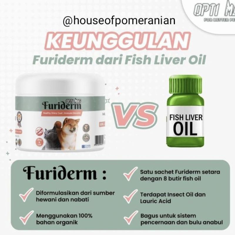 optimag FURIDERM vitamin anjing kucing bulu kulit sehat imun kuat salmon sunflower oil