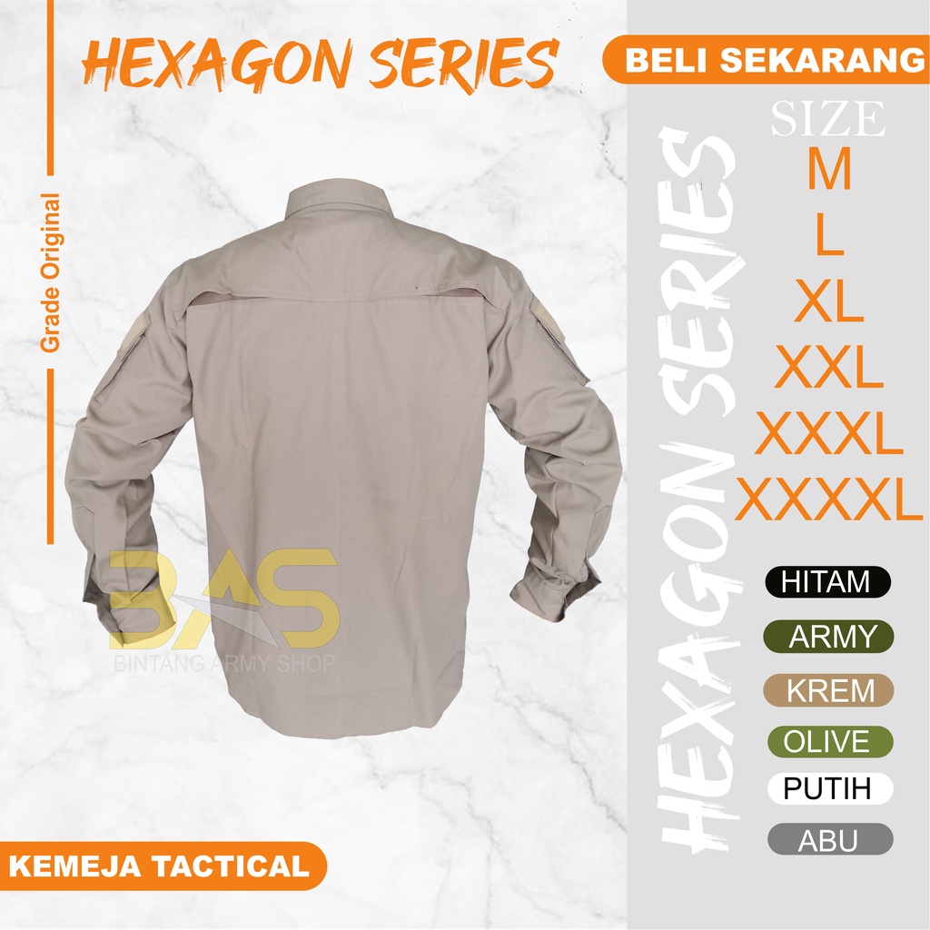 Kemeja Tactical Hexagon Lengan Panjang Lapangan Outdoor