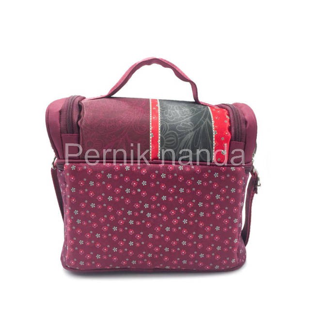 Naimax Cooler Bag Denver Maroon Flowerr Tas ASI Free Ice Gel Tas Pendingin ASI