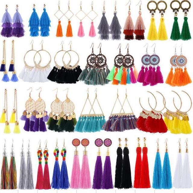 32 pasang anting anting-anting rumbai multi layer bohemian anting-anting fashion Baru temperamen