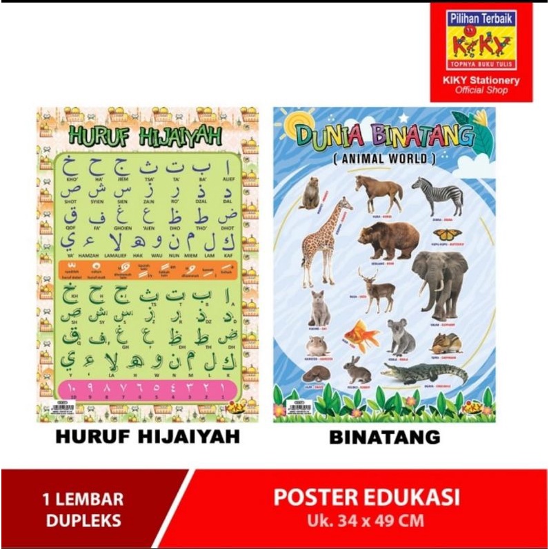 paket poster isi 12 pcs poster edukasi anak / poster dinding