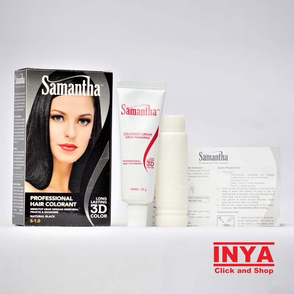 Pewarna Rambut SAMANTHA PROFESSIONAL HAIR COLORANT NATURAL BLACK 50gr - Semir Rambut