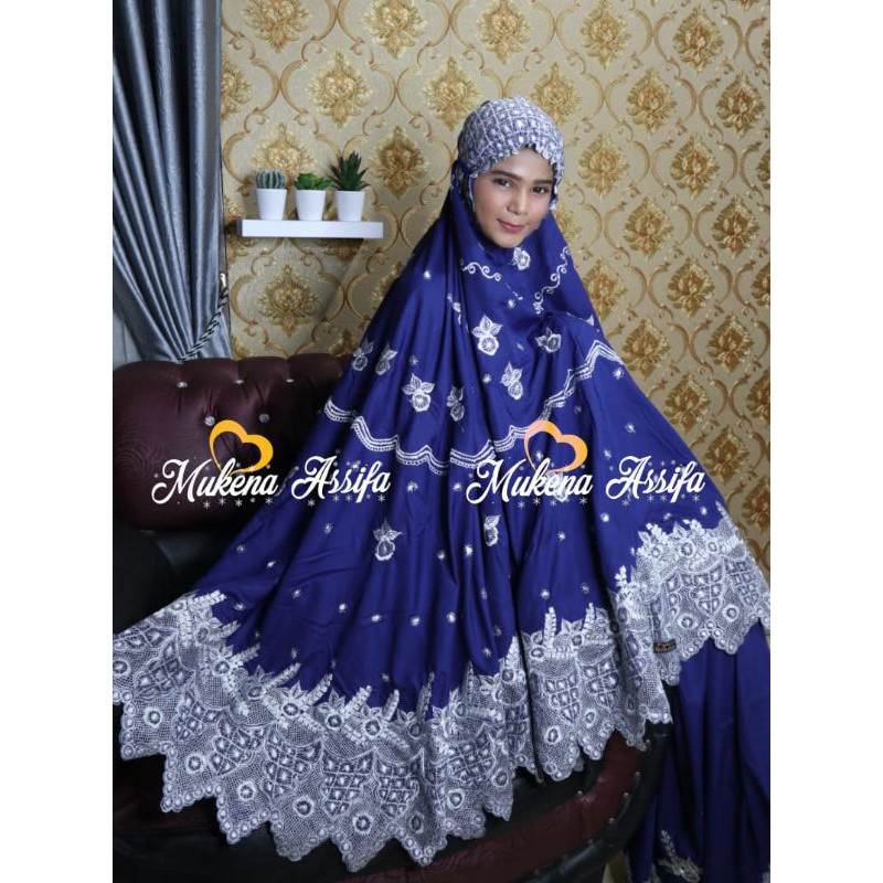 mukena bordir biru elektrik mukema mewah mukena bordir bukittinggi mukena padang