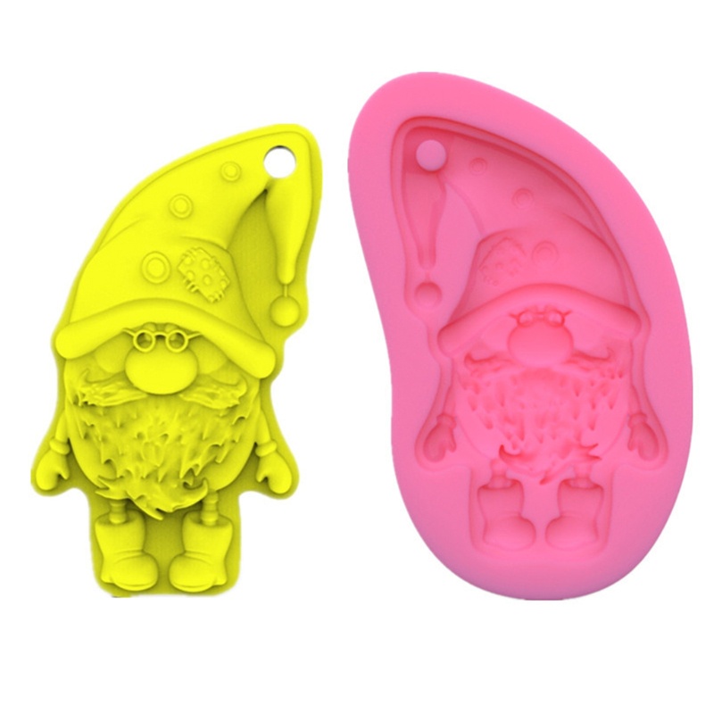 SIY  Gnome Keychain Resin Mold Lucky Gnome Santa Claus Pendant Silicone Resin Mold