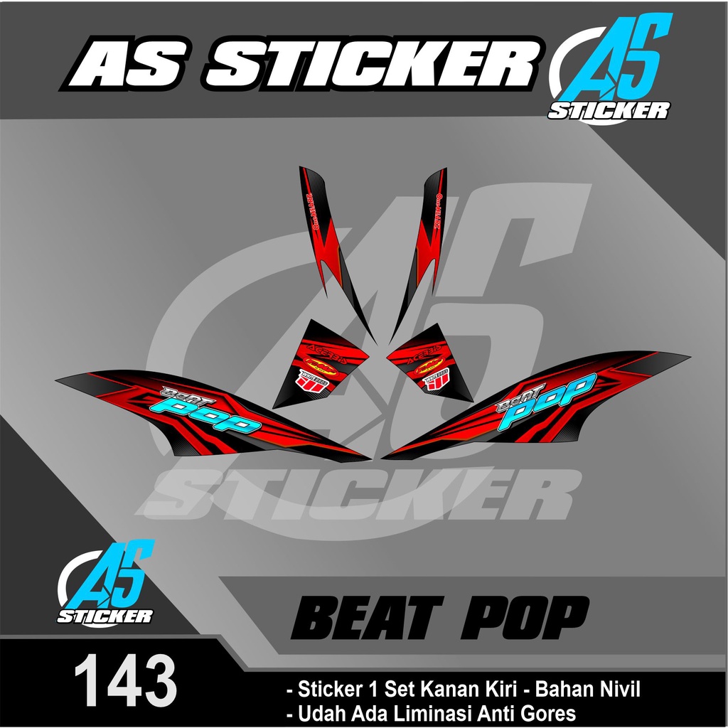Striping Variasi Motor Beat Pop Sticker Skotlet Motor Beat Pop Body List Body List Scotlite SHARK