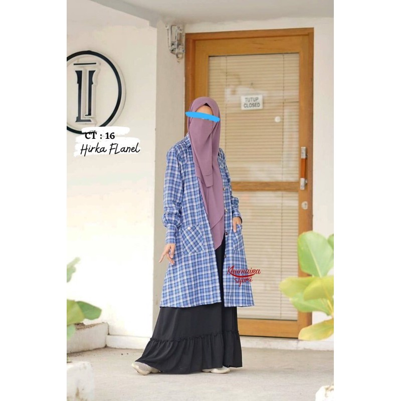 Tunik Cardi Hirka Flanel Khumaira syari ct16