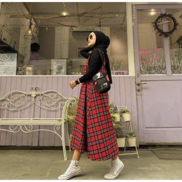 BIG SALE!! OVERALL KOTAK TARTAN/ OUTER JUMPSUIT KATUN PREMIUM TERMURAH