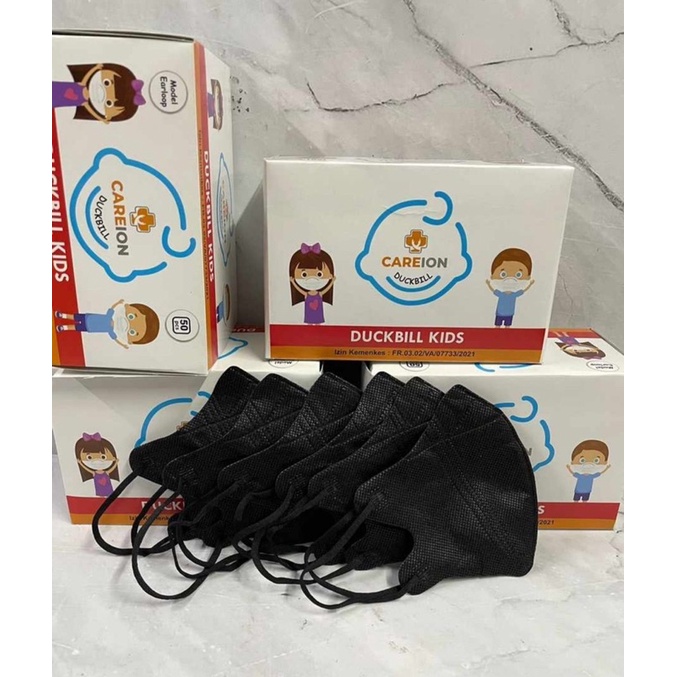 MASKER DUCKBILL 3PLY ANAK POLOS PUTIH HITAM ABU 1BOX ISI 50PCS