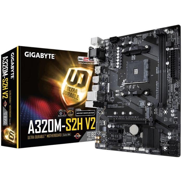 Gigabyte GA-A320M-S2H-V2 (AM4, AMD Promontory B350, DDR4, USB3.1, SATA3)