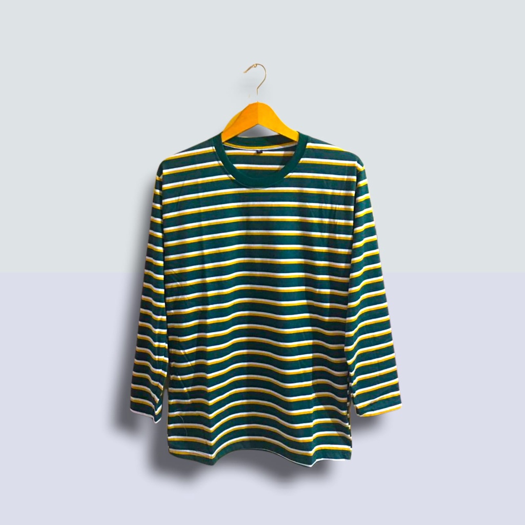 (GROSIR) kaos belang belang strip lengan panjang wanita dan pria cotton premium