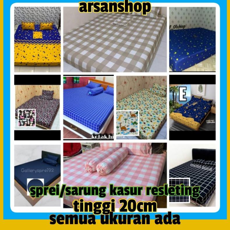 SPREI RESLETING/SARUNG KASUR RESLETING 180X200X20/160X200X20/120X200X20 TERLARISS...,,,,,
