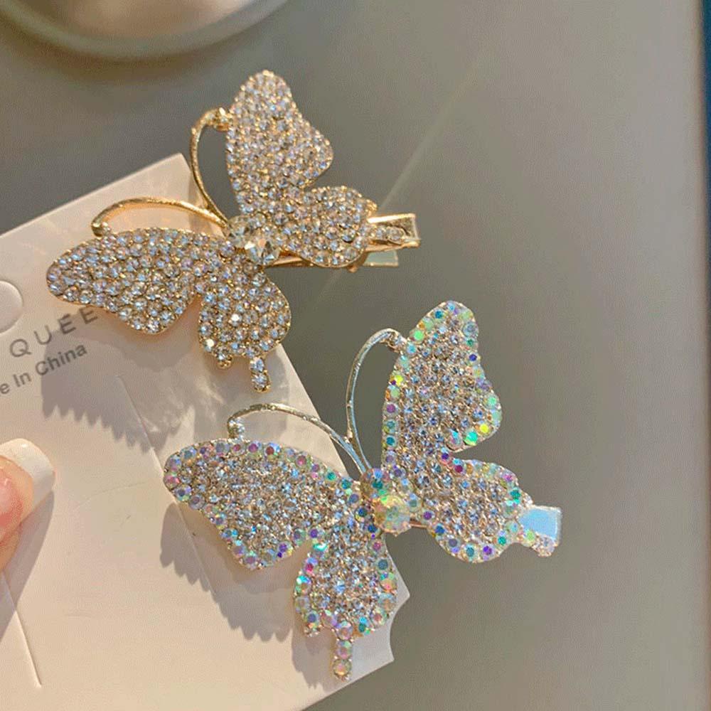 Agustina Jepit Rambut Kupu-Kupu Elegan Manis Wanita Korea Berlian Imitasi Hair Clip