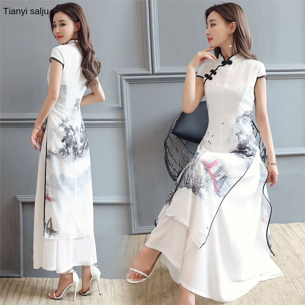 cheongsam women's 2021 summer new Korean version slim fitting retro Chinese Feng